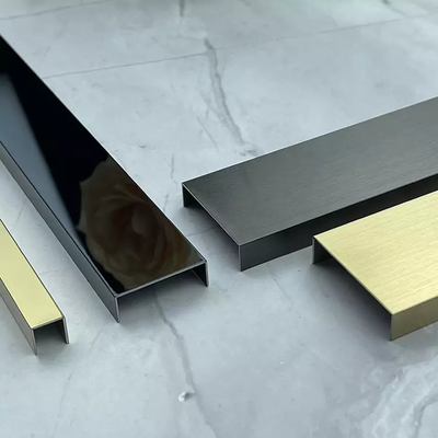PVD Color Stainless Steel U Trim Decorative SS Tile Trim 12mm