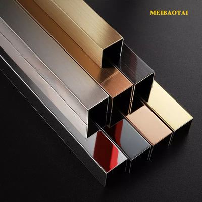 3050mm Length Mirror Gold Silver Stainless Steel Tile Trim U Shape Wave Plate Decorative Profile