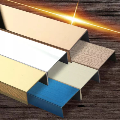 3050mm Length Mirror Gold Silver Stainless Steel Tile Trim U Shape Wave Plate Decorative Profile