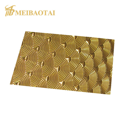 Gold Mirror Stamped Stainless Steel Sheet 1000x2000mm ASTM Standard