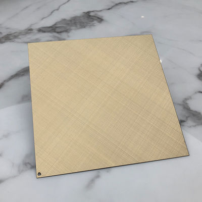 Four Feet Champagne Gold Mirror Cross Hairline Stainless Steel Sheet