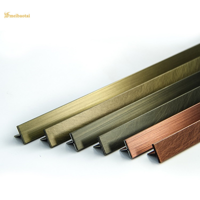 T10 Stainless Steel Straight Edge Tile Trim Antique Red Bronze Color