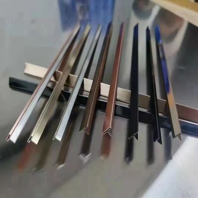 0.65mm 두께 304 스테인리스 스틸 타일 트림 벽과 바닥 보호를 위해 사용자 정의 크기와