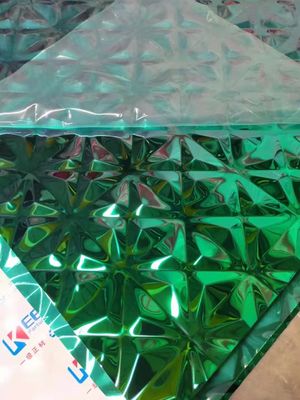 벽 장식용 3D 엠보스 푸른 PVD 코팅 스테인리스 스틸 시트 4x8 피트