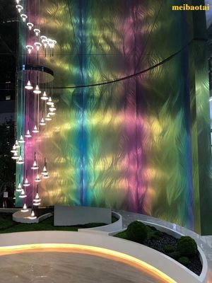 좋은 가격 주문 제작된 레이저 패턴 무지개 스테인레스 강판 장식 로비 온라인으로
