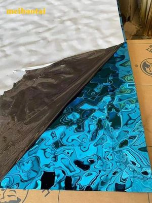 좋은 가격 Ss304 201 스테인리스 스틸 시트 블루 미러 워터 리플 시트 장식판 온라인으로