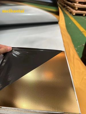 골드 미러 마감 201 등급 엠보싱 스테인리스 스틸 시트 4x8 피트 장식 벽 패널