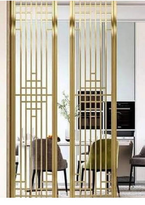 호텔 장식을 위한 8mm 두께와 맞춤형 디자인의 금도금 스테인리스 스틸 공간 분할기