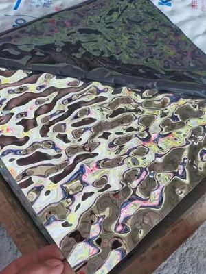 좋은 가격 은 거울 물 물결 잎 스테인리스 스틸 판 장식 천장 온라인으로