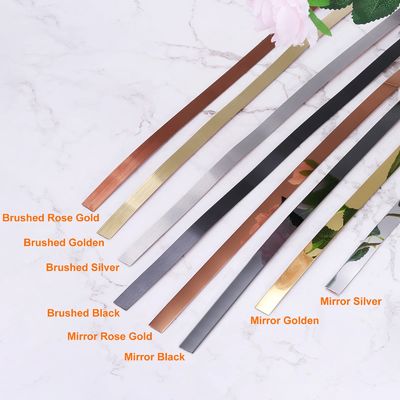 좋은 가격 로즈 골드 미러 메탈 스테인리스 스틸 접착 롤 SS 테이프 온라인으로