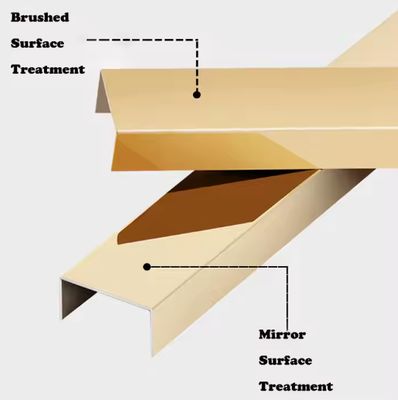 좋은 가격 골드 헤어 라인 / 골드 미러 스테인리스 스틸 U 타일 트림 장식 프로필 온라인으로