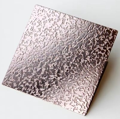 장식용 벽 패널용 로즈 골드 색상 0.85mm 두께 거울 표면 엠보싱 스테인리스 스틸 시트