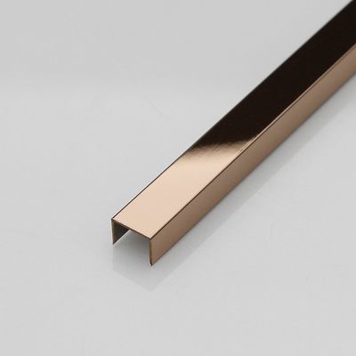 좋은 가격 로즈 골드 U 프로파일 스테인리스 스틸 304 코너 타일 트림 (두께 0.65mm) 온라인으로