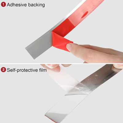 Hairline Surface PVD Color Coated Stainless Steel Tile Trim Flat Adhesive Roll