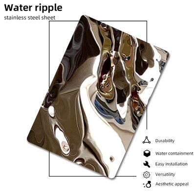 Mirror Water Ripple Stainless Steel Sheets Hammered Finish Wall Panels