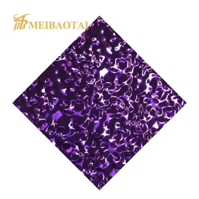 좋은 가격 천장 및 벽용 0.55mm 두께 PVD 퍼플 코팅 304 등급 워터 리플 스테인리스 스틸 시트 온라인으로
