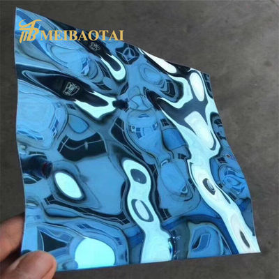 파란색 PVD 코팅 물 물결 스테인리스 스틸 시트 0.65mm 두께 1219x2438mm 장식 스테인리스 스틸 플레이트
