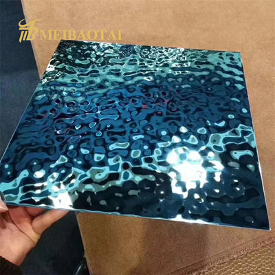 좋은 가격 PVD 블루 코팅 워터 리플 스테인리스 스틸 시트 1000mm X 2000mm 7c PVC 필름으로 장식 천장 온라인으로