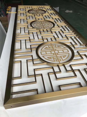 좋은 가격 Ss304 스테인리스 스틸 룸 디바이더 금색 헤어 라인 장식 벽 온라인으로