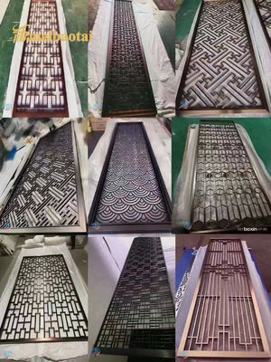 좋은 가격 많은 스타일 로즈 골드 브론즈 골드 컬러 스테인리스 스틸 룸 디바이더 장식 호텔, 홈 온라인으로