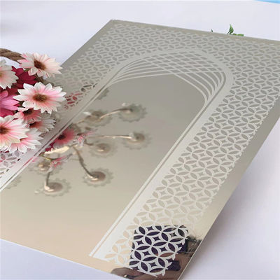 엘리베이터 장식용 304 등급 미러 마감 에칭 스테인리스 스틸 시트 1219x2438mm