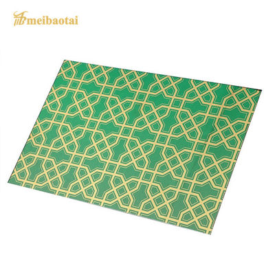 좋은 가격 EN 표준 에치드 스테인리스 스틸 시트 녹색 흑색 접착 1219x3048mm 크기와 70 미크론 PVC 필름 온라인으로
