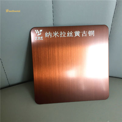 좋은 가격 0.65mm 두께의 4피트 청동 지문 방지 헤어라인 스테인리스 스틸 시트 온라인으로