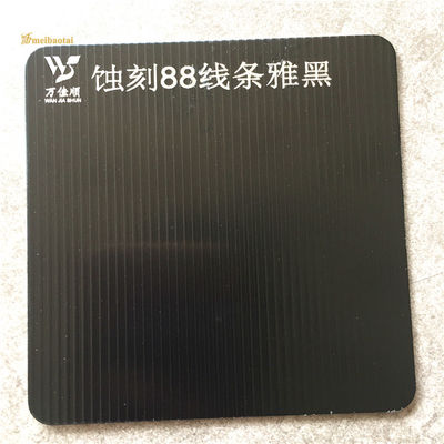 천장 벽 장식용 지속 가능한 PVD 블랙 색상 에칭 스테인리스 스틸 시트 1219x3048mm